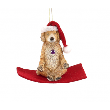 Χριστουγεννιάτικος Σκύλος Γιόγκα Καφέ (12cm)